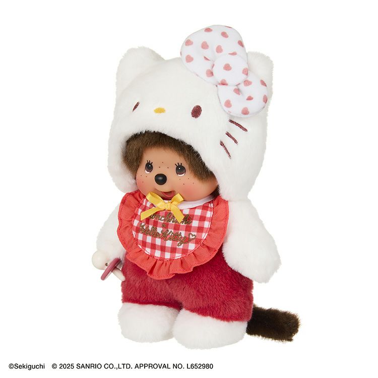 Monchhichi Sekiguchi | Monchhichi x Hello Kitty Gingham Check Plush toy S