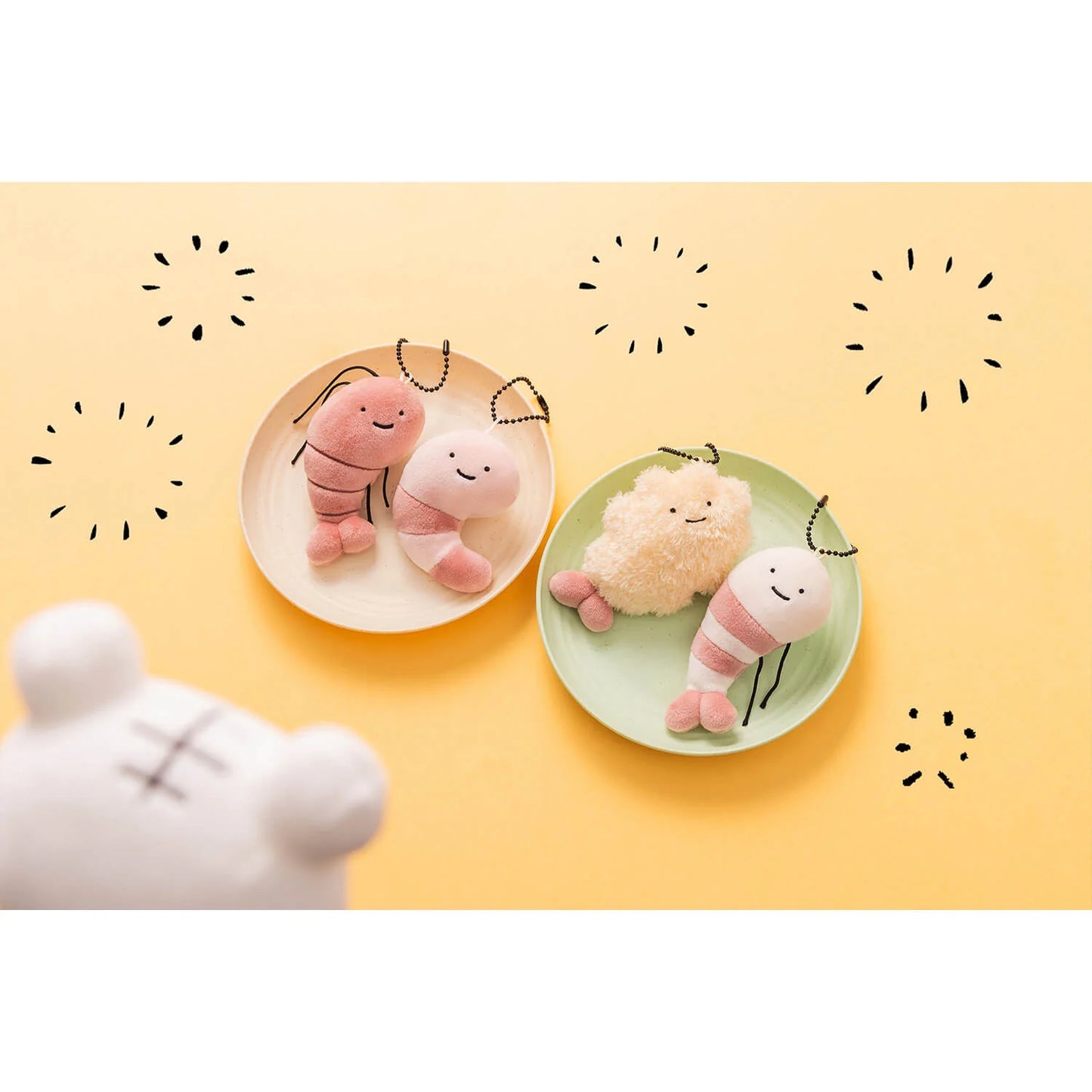 White Tiger and Black Tiger Various Black Tiger Plush Mascot Keychain - Peeled Shrimp