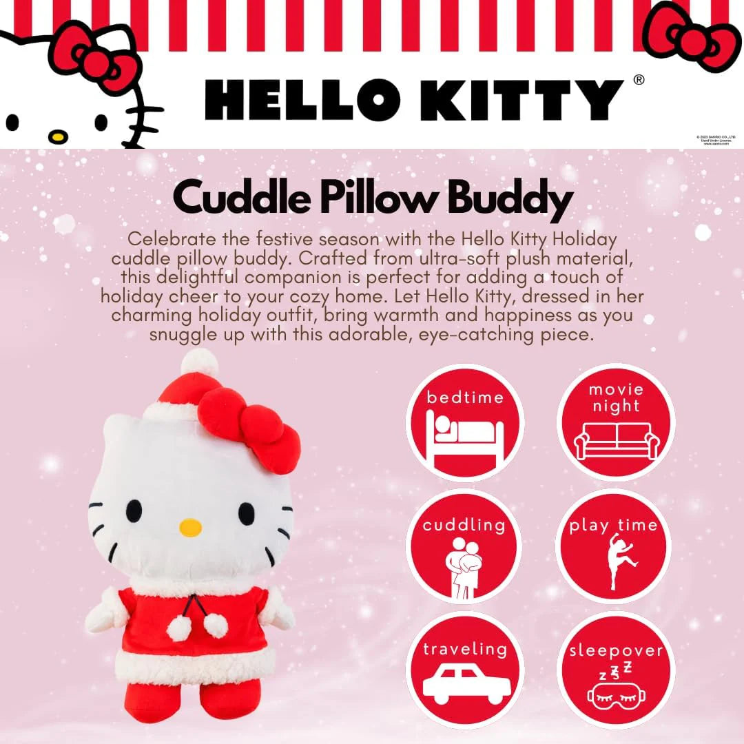 Sanrio US | Hello, Everyone! Series | Hello Kitty Holiday Plush Cuddle Pillow Buddy