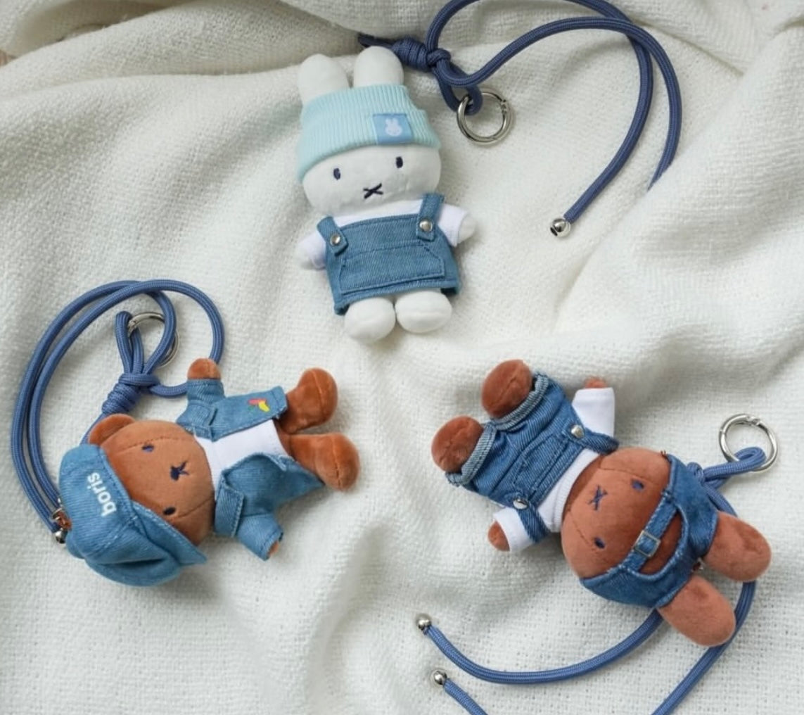 Miffy Korea | Miffy in Seoul Denim Edition Plush Keyring