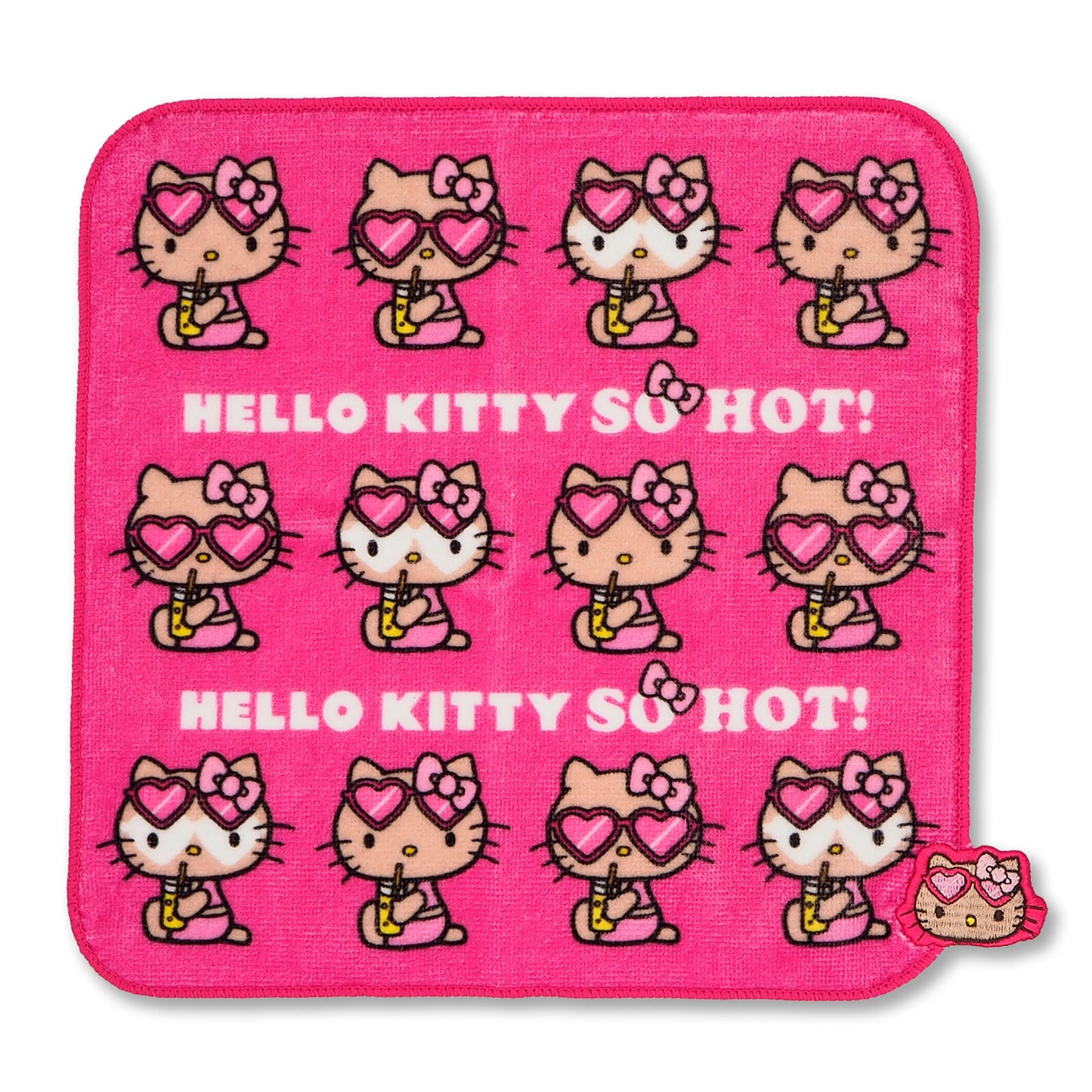 Sanrio | Happy Beach Vacation Embroidered Hand Towel Mini Towel - Hello Kitty Pink