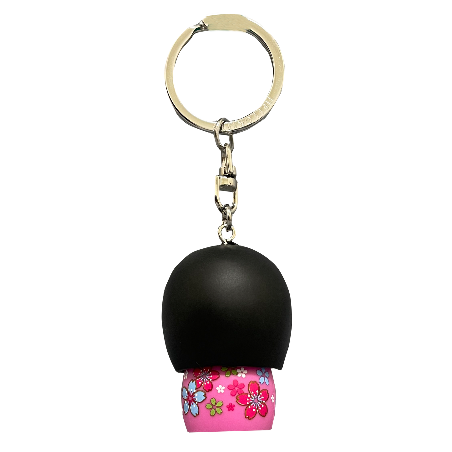Sanrio | Asunarosya Kokeshi Hello Kitty Keychain - Sakura Kimono Cherry Blossoms and Red Ribbon