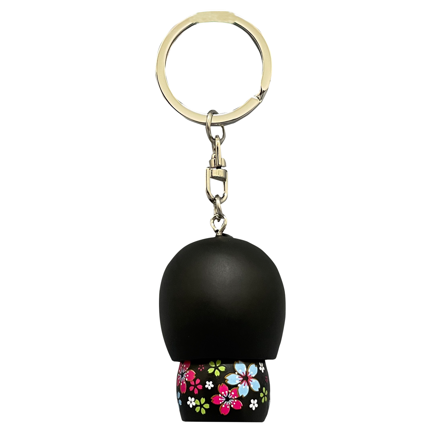 Sanrio | Asunarosya Kokeshi Hello Kitty Keychain - Sakura Kimono Cherry Blossoms and Ribbon Dark Pink
