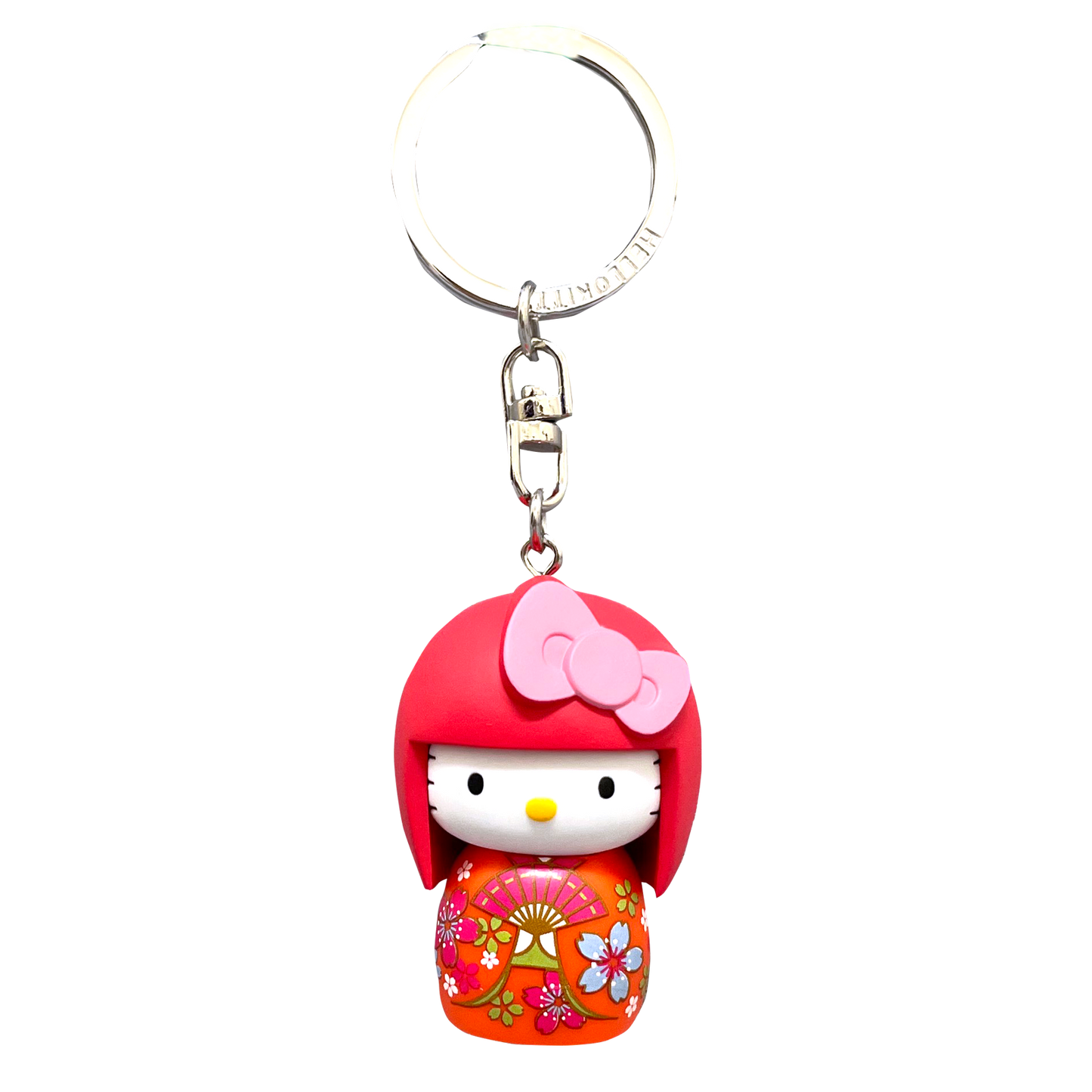 Sanrio | Asunarosya Kokeshi Hello Kitty Keychain - Sakura Kimono OG Ribbon Light Pink