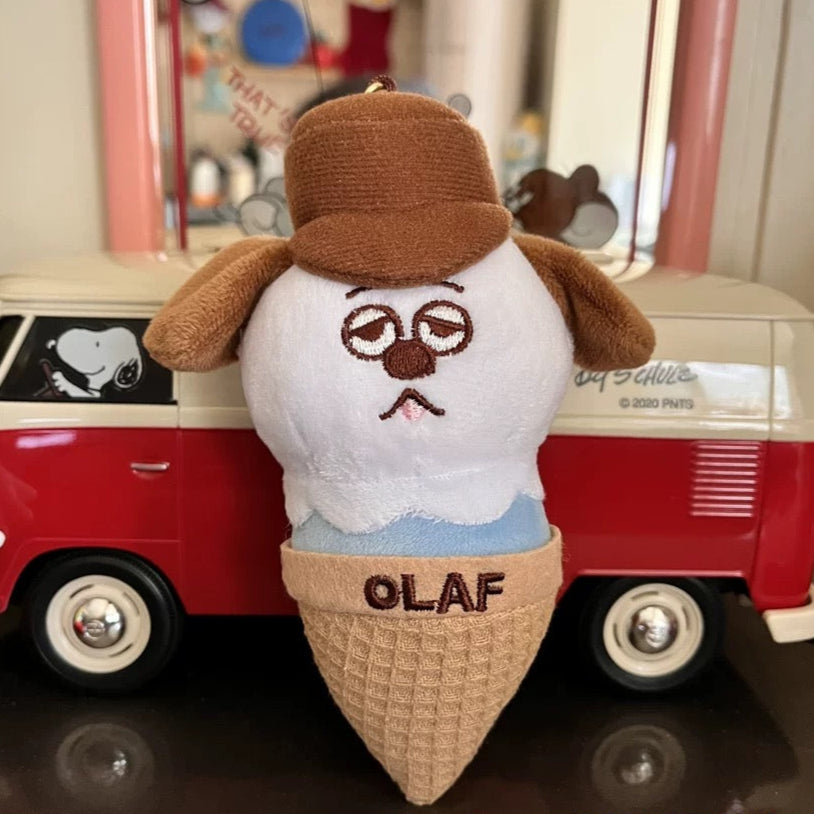 PEANUTS | Snoopy Taipei Limited | Snoopy Ice Cream Waffle Cone Plush Keychain - Olaf