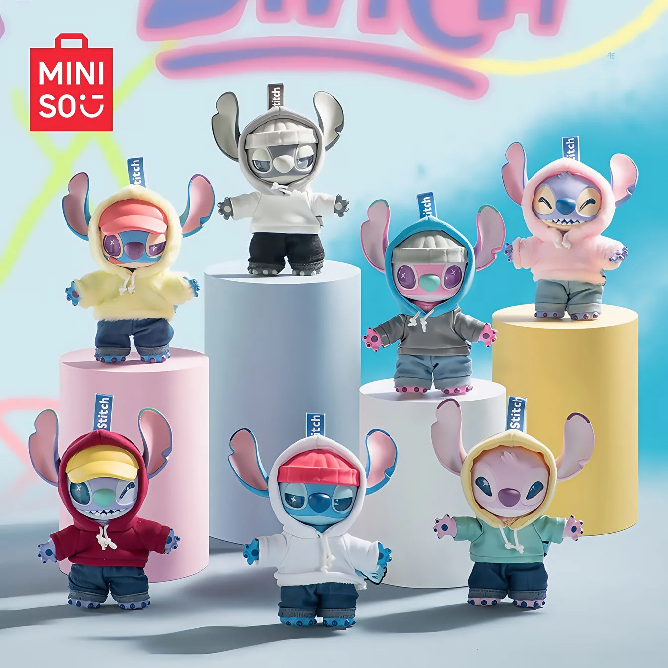 Miniso x Disney | Disney Stitch GenZ Street Series Vinyl Plush Toy Blind Box (All 6 Types)