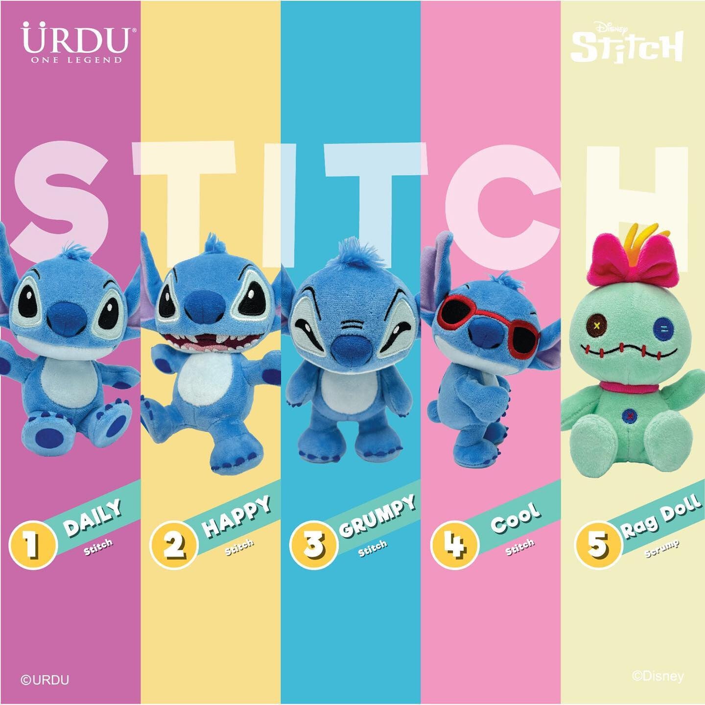 URDU Disney Action Softoy Series Part 1 - Stitch (1 Box 5 Pcs, Total 5 Designs)