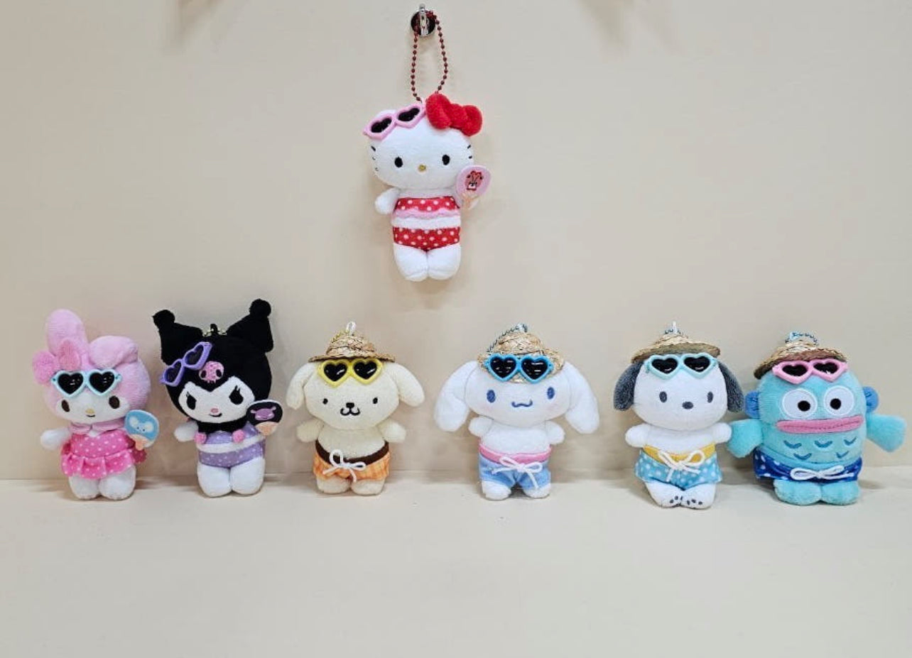 Sanrio Korea | Sanrio Beach Swimwear Plush Keychain