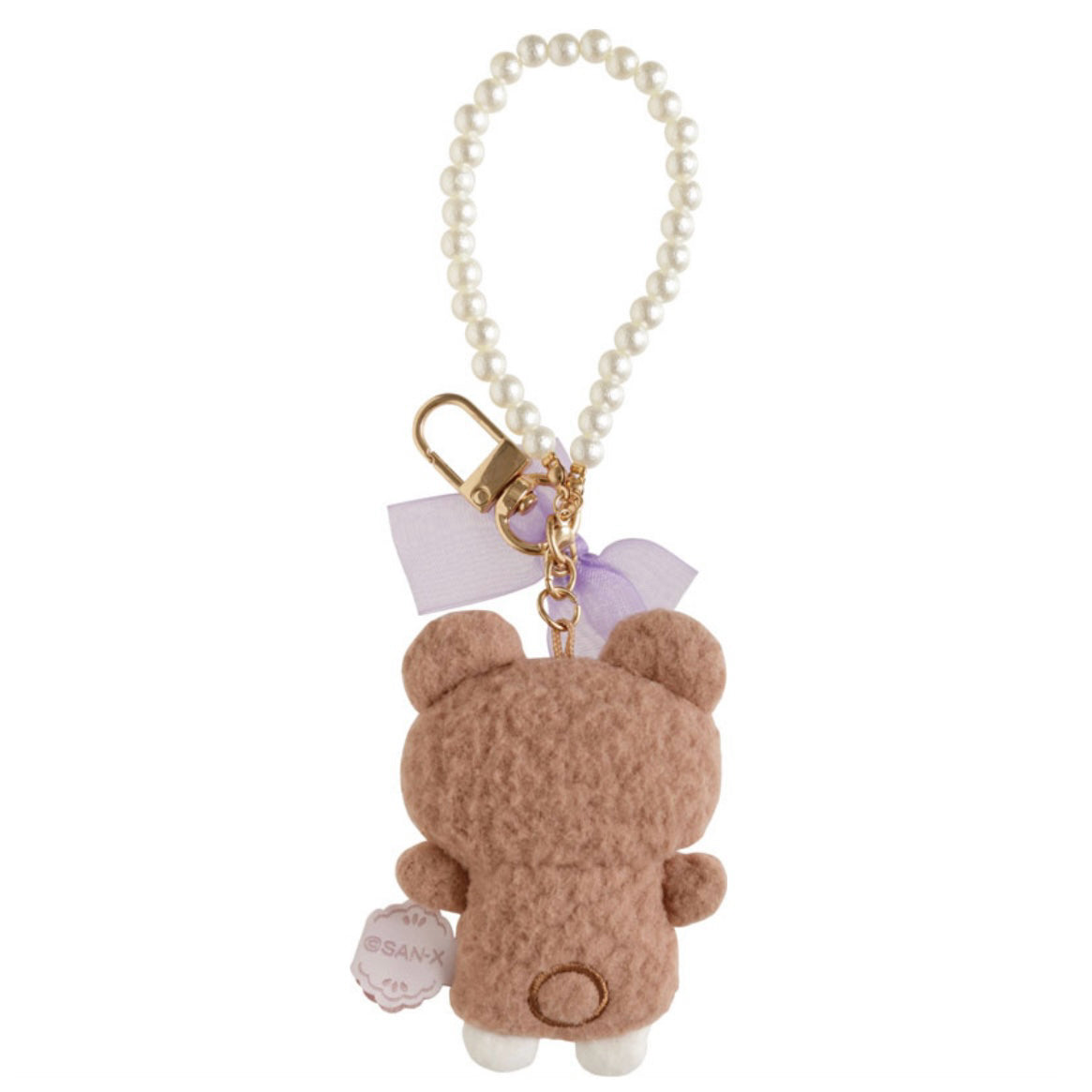 San-X | Sugarcocomuu Pop Pearl Ribbon Hanging Plush Toy - Cookie Bear (Cocao)