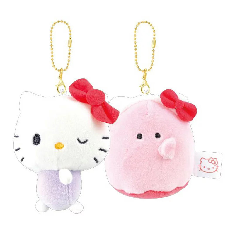 Sanrio | SANRIO Sanrio Characters x Obacane Collaboration | Niko Nui Magnet Mascot Keychain - Hello Kitty x Obakane Niconui (Set of 2)