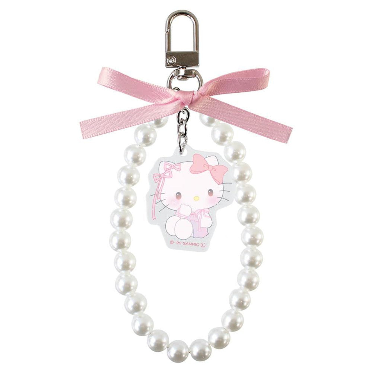 Sanrio | Sanrio Ribbon Pearl Keychain Ballet Core - Hello Kitty
