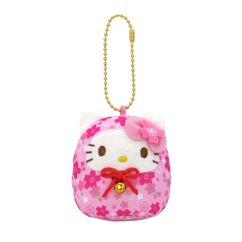 Sanrio | Sakura Daruma Plush Keychain - Hello Kitty Pink