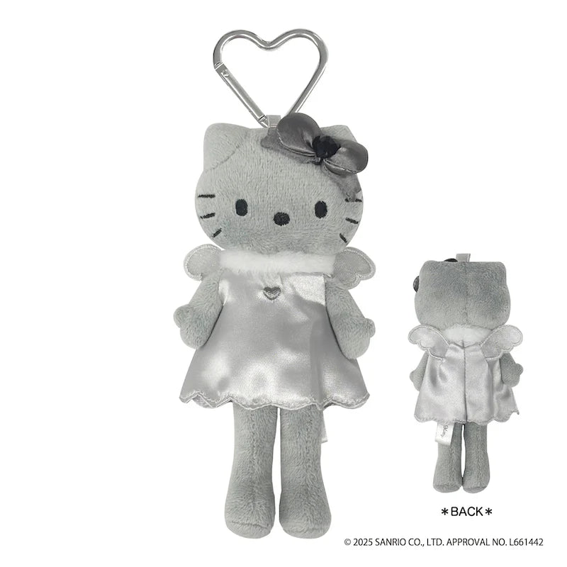 Sanrio | Hello Kitty Monochrome Black& Grey Collection | Hello Kitty Style Up Plush Keychain - Angel Grey