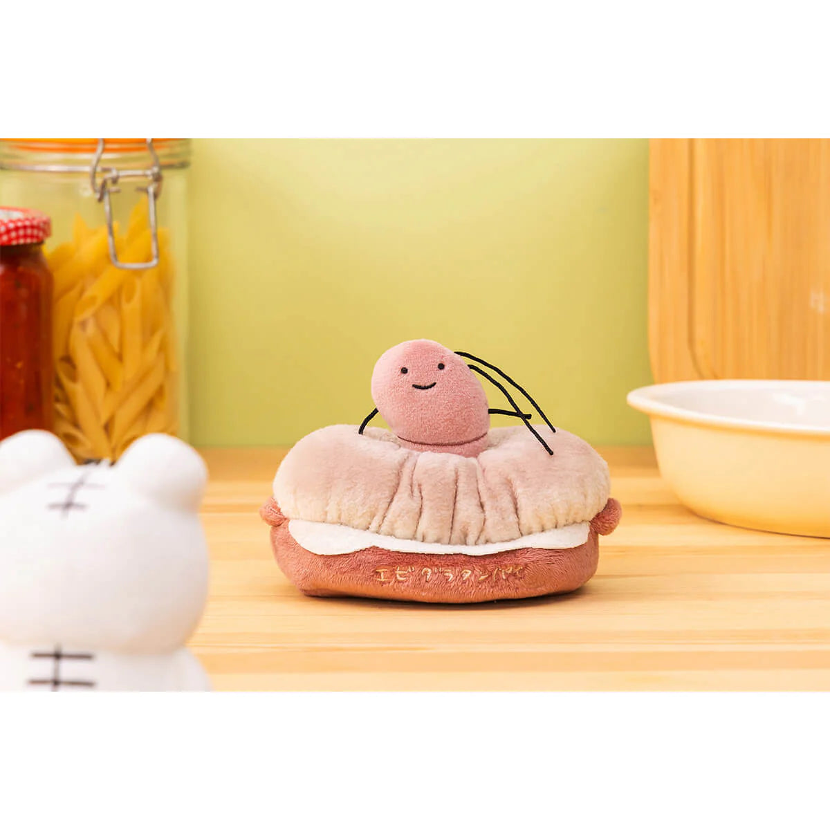 White Tiger and Black Tiger Plush Keychain - Shrimp Gratin Pie Key Storage Set
