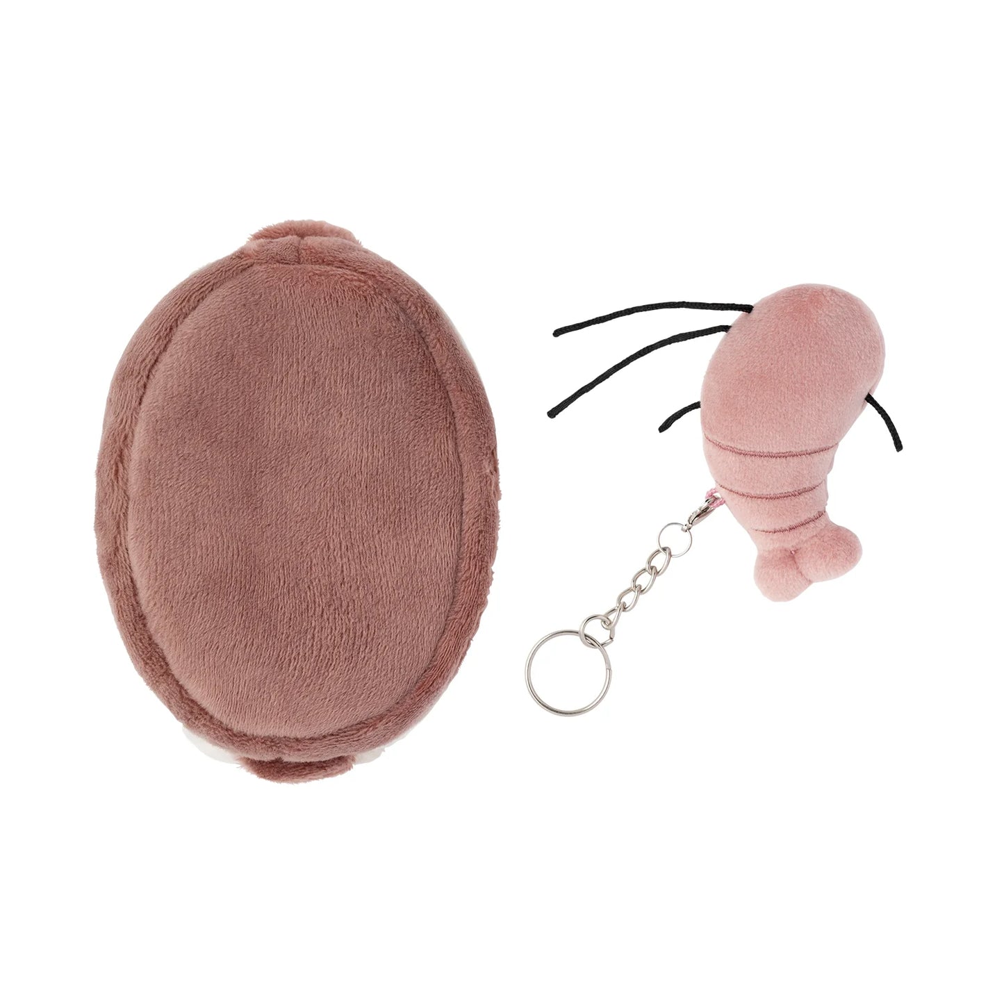 White Tiger and Black Tiger Plush Keychain - Shrimp Gratin Pie Key Storage Set
