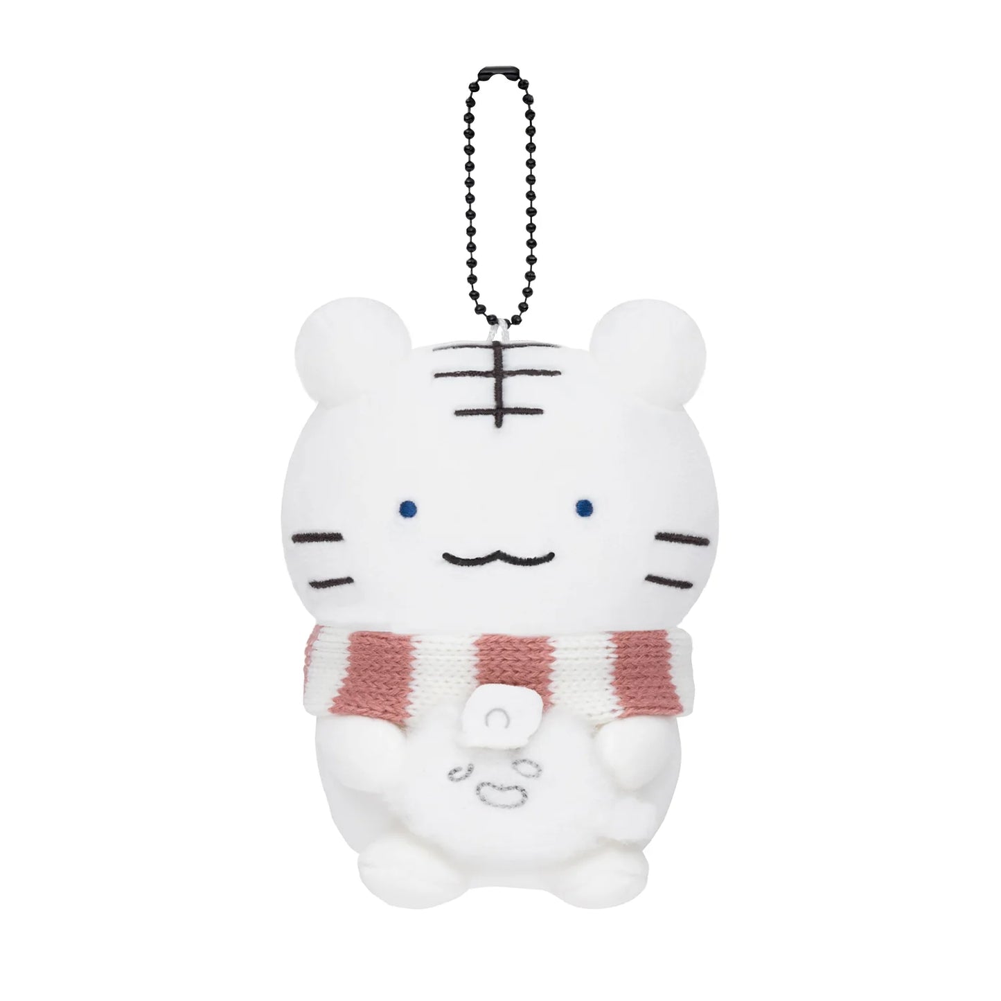 White Tiger and Black Tiger Good Friends Snow Play Plush Mascot Keychain - White Tiger