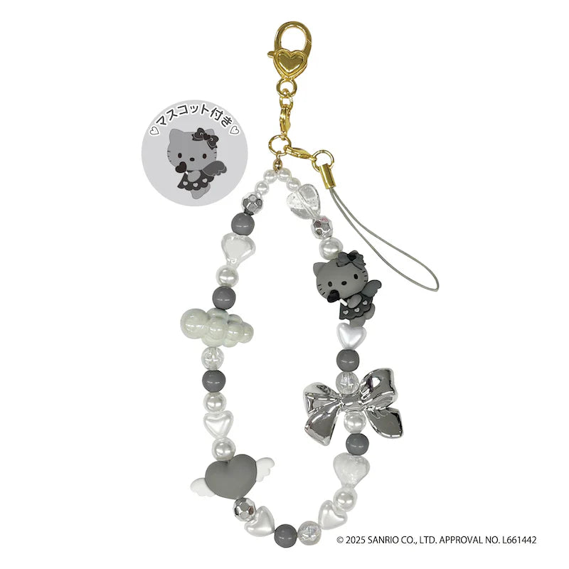 Sanrio | Hello Kitty Monochrome Black& Grey Collection | Hello Kitty Phone Strap - Grey