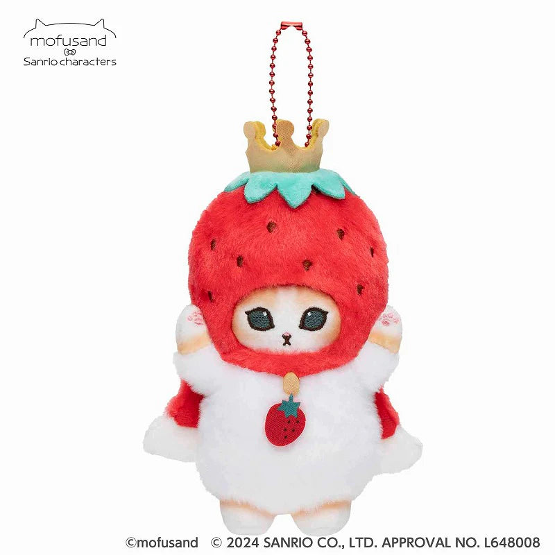 Mofusand | Mofusand × Sanrio Characters Mini Mascot - King of Strawberries