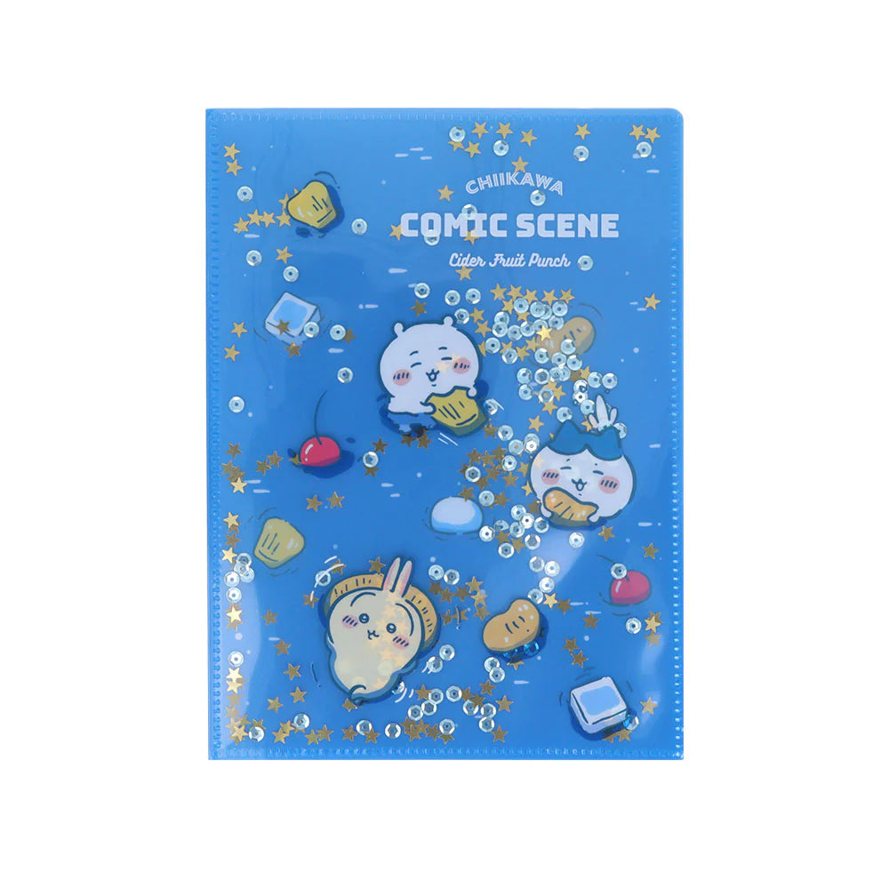 Chiikawa | Chiikawa Clear File with Sequins A5W (Fruit Punch, Night)