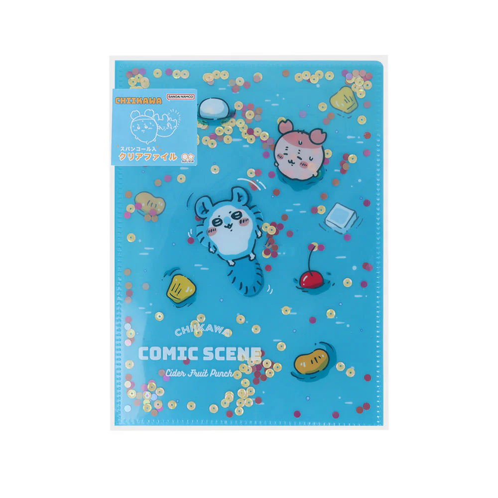 Chiikawa | Chiikawa Clear File with Sequins A5W (Fruit Punch, Daytime)