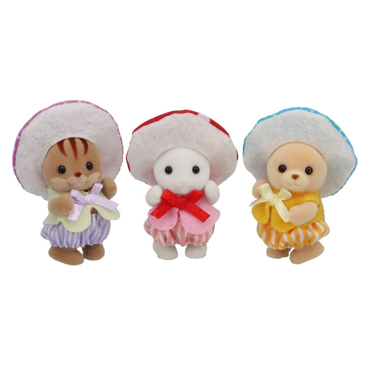 Sylvanian Families | Baby Trio Set - Mushroom Yosei Doll Figure