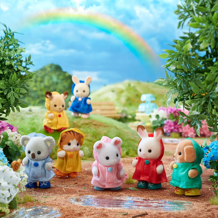 Sylvanian Families | Baby Set - Ukiuki Raincoat Baby Doll Figure