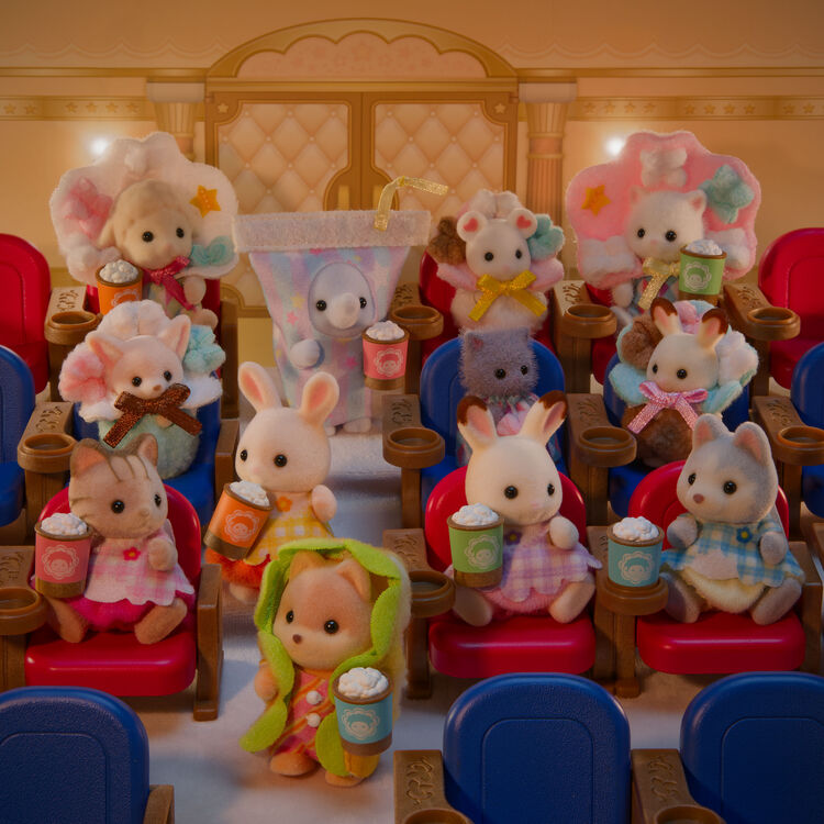 Sylvanian Families | Baby Theater Set -Chocolate Rabbit & Husky Doll Figure