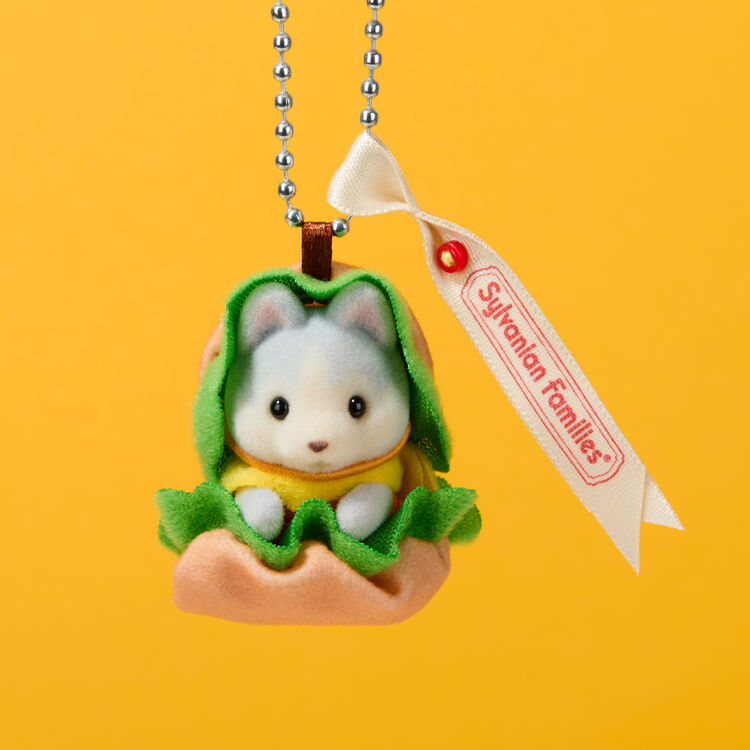 Sylvanian Families | Keychain Husky Sitting Little Baby - Hamburger