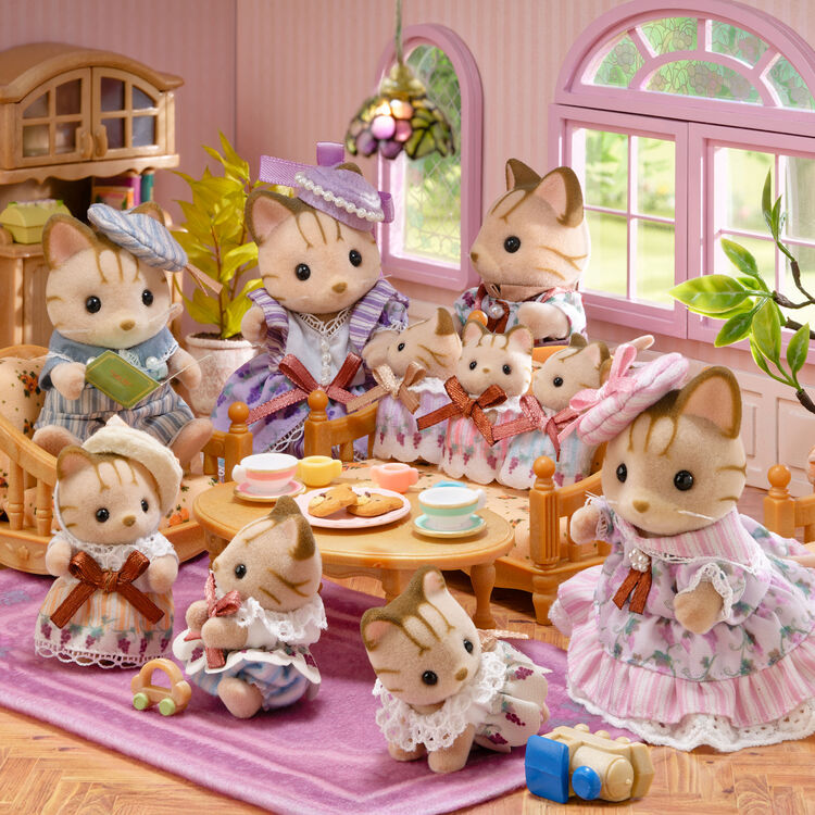 Sylvanian Families | Baby Set - Striped Elegant Shimane Cat Doll Figure