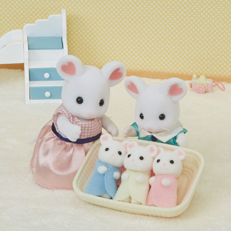 Sylvanian Families | Triplets Set - Marshmallow Mouse Mitsugo-chan Baby Doll