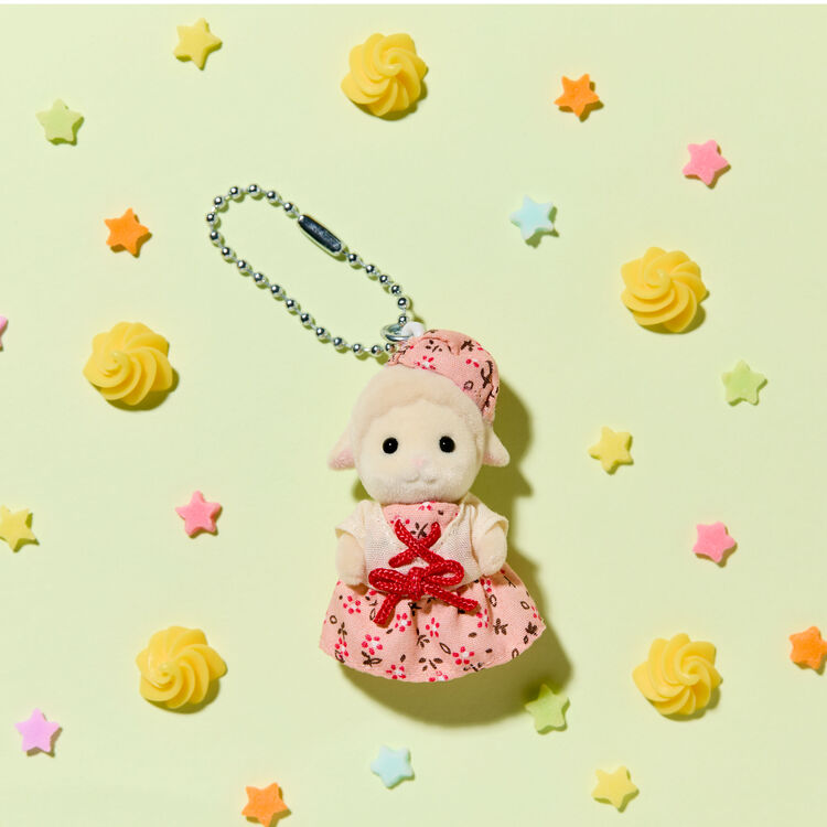 Sylvanian Families | Keychain Sheep (Pink Dress)