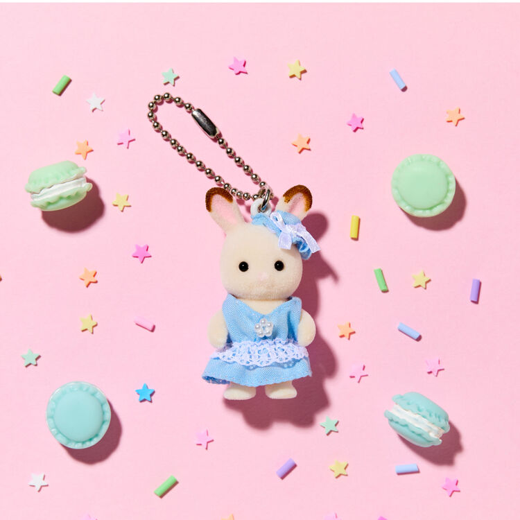 Sylvanian Families | Keychain Chocolate Rabbit (Blue Dress)