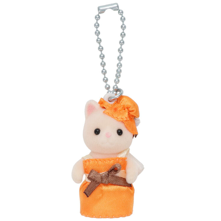 Sylvanian Families | Keychain Silk Cat (Orange Dress)