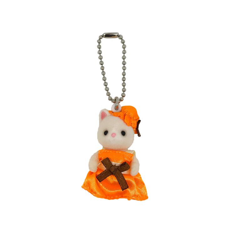 Sylvanian Families | Keychain Silk Cat (Orange Dress)