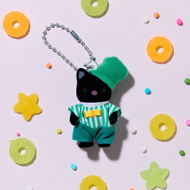 Sylvanian Families | Keychain Charcoal Cat (Chow Tie)