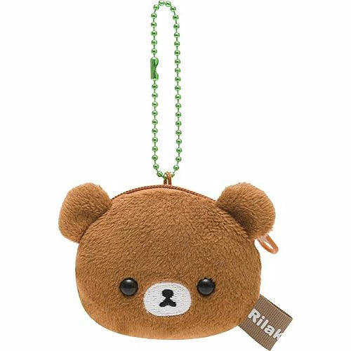 San-X | Rilakkuma Mini Mini Face-Shaped Coin Case Hanging Mascot - Chairoikoguma CK69204