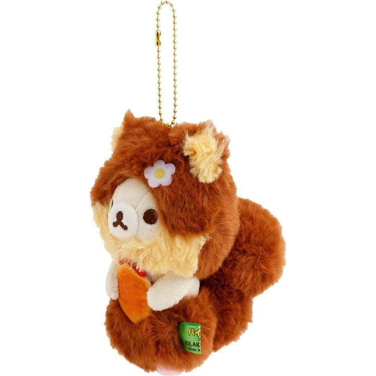 San-X | Rilakkuma Lotte Choco Pie Limited Plush Keychain - Rilakkuma Squirrel MO57601