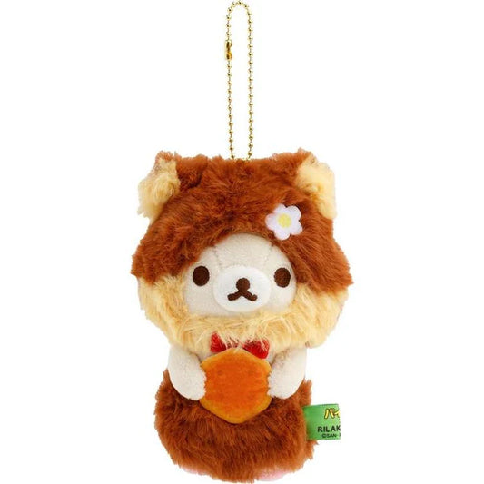San-X | Rilakkuma Lotte Choco Pie Limited Plush Keychain - Rilakkuma Squirrel MO57601