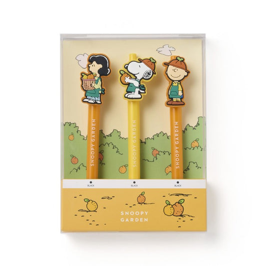 PEANUTS | SNOOPY GARDEN Korea | Gel Pen Set of 3 0.38mm (Black) - Halabong