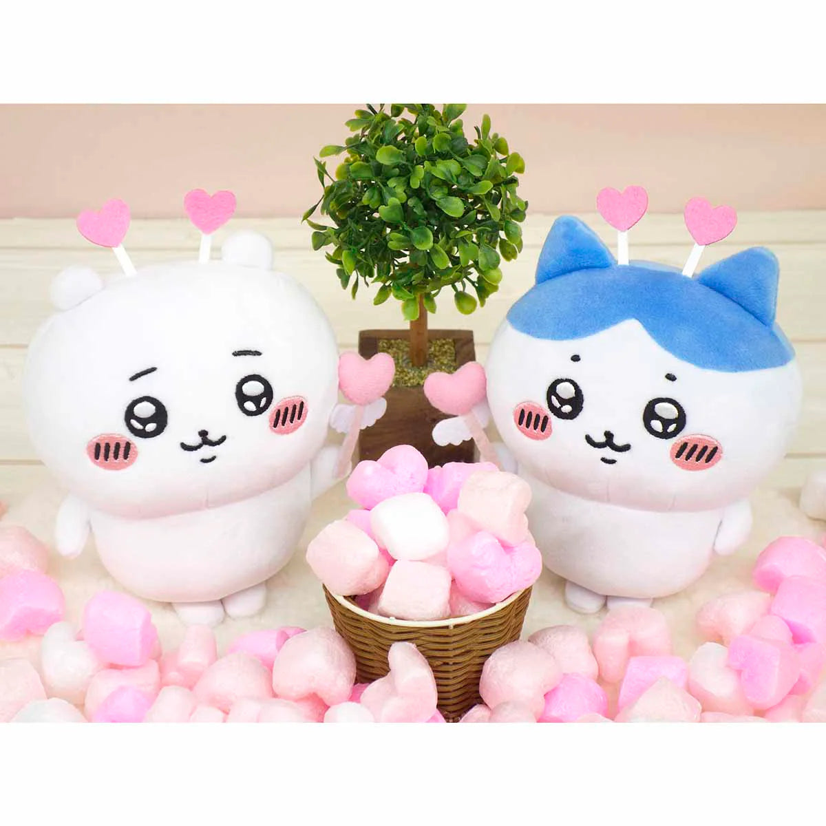 Nagano x Chiikawa | Chiikawa 'Potetama Series' Stuffed Toy - Hachiware Heart