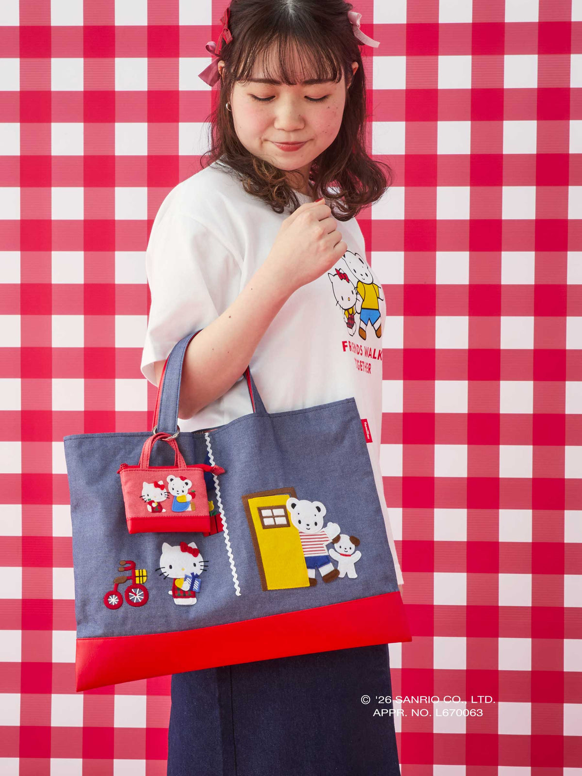 Sanrio | Familiar X Hello Kitty Collaboration Mini Denim Bag