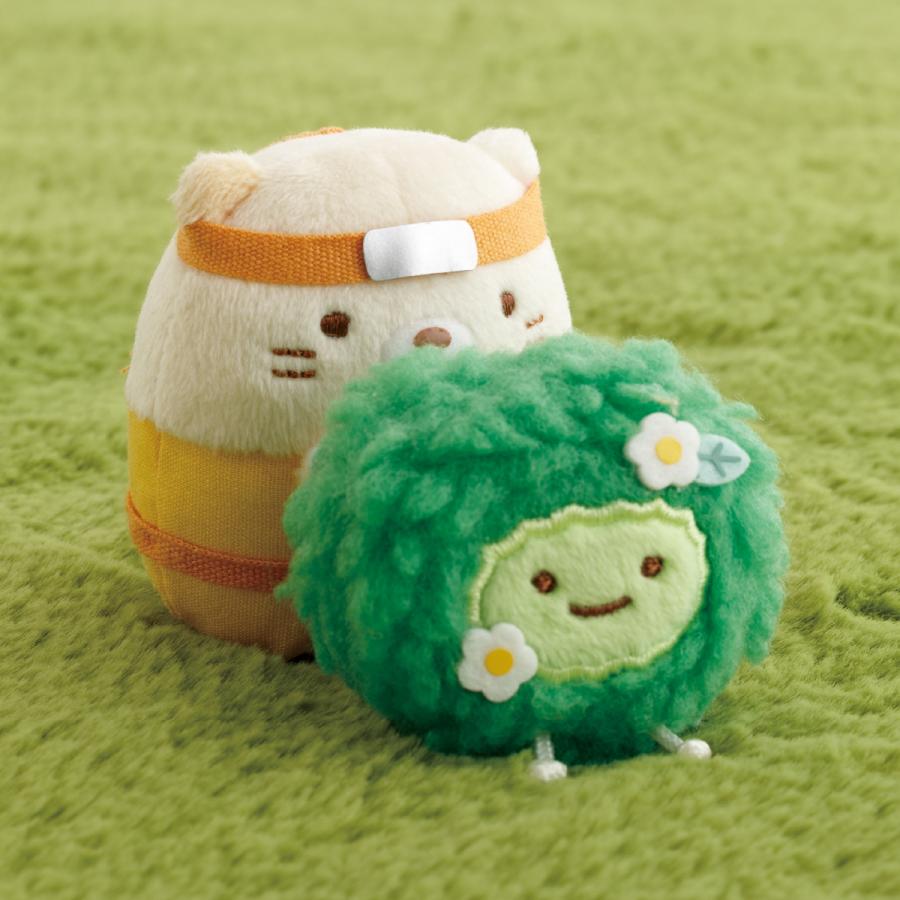 San-X | Sumikko Gurashi Ninja Series Shop Limited Hand-held Tenori Plush Toy Set (2 Pieces) - Cat & Grass