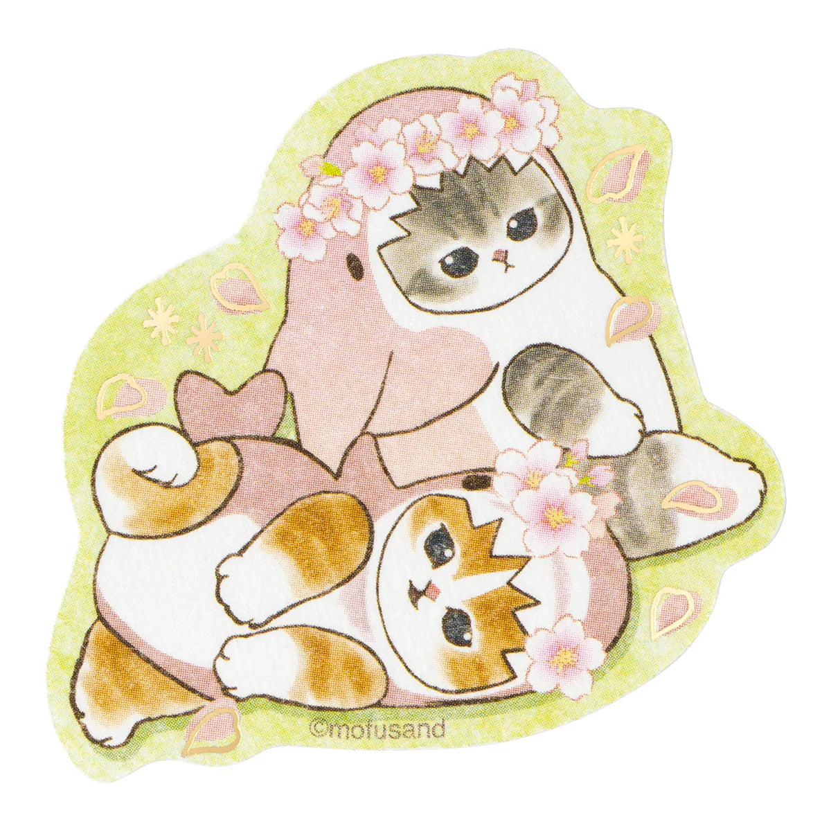Mofusand | Mofusand Sakura Shark Meow Foil-Stamped Sticker Set (5 Pcs)