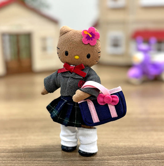 Sanrio Korea | Hello Kitty 50th Anniversary | Dress-up Hello Kitty Tanning School Uniform Mascot Holder
