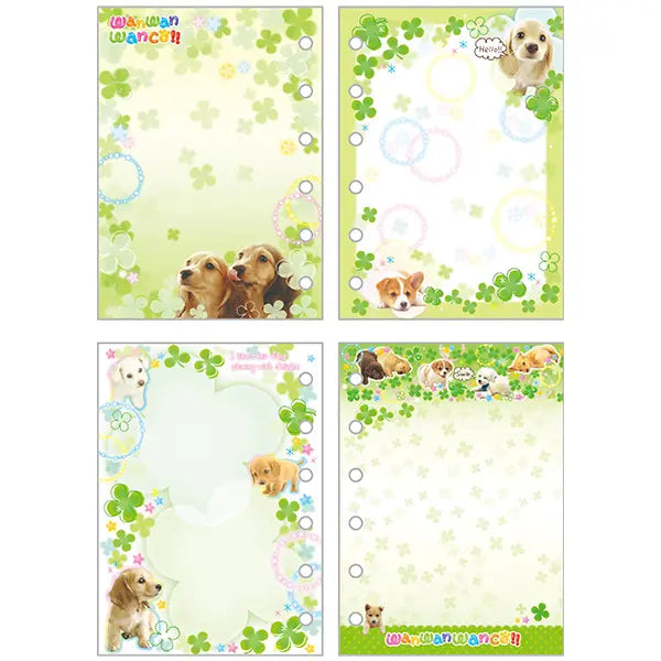San-X | Heisei Retro Wanwan Wanko 6-hole Sticker Notebook - B