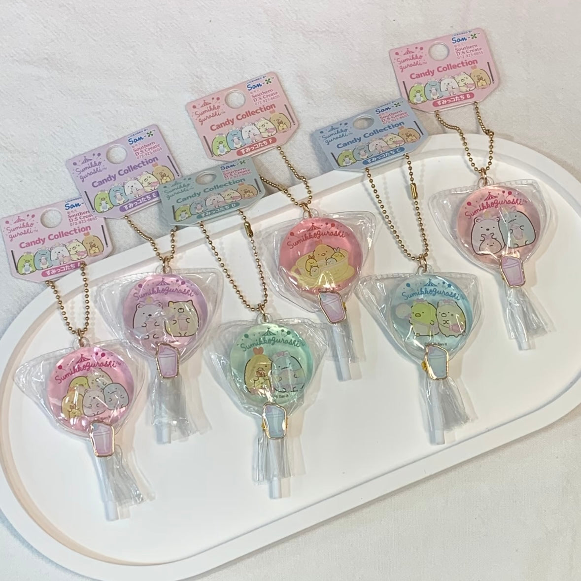 San-X | Sumikko Gurashi Candy Collection Lollipop Keychain - Coral