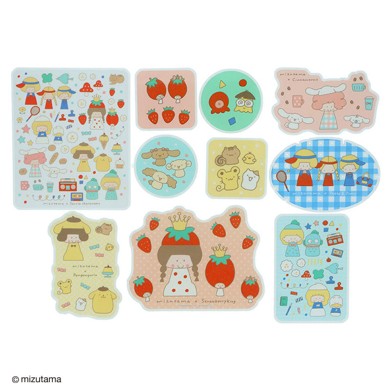 Sanrio | Mizutama x Sanrio Characters Sticker Set - Blue