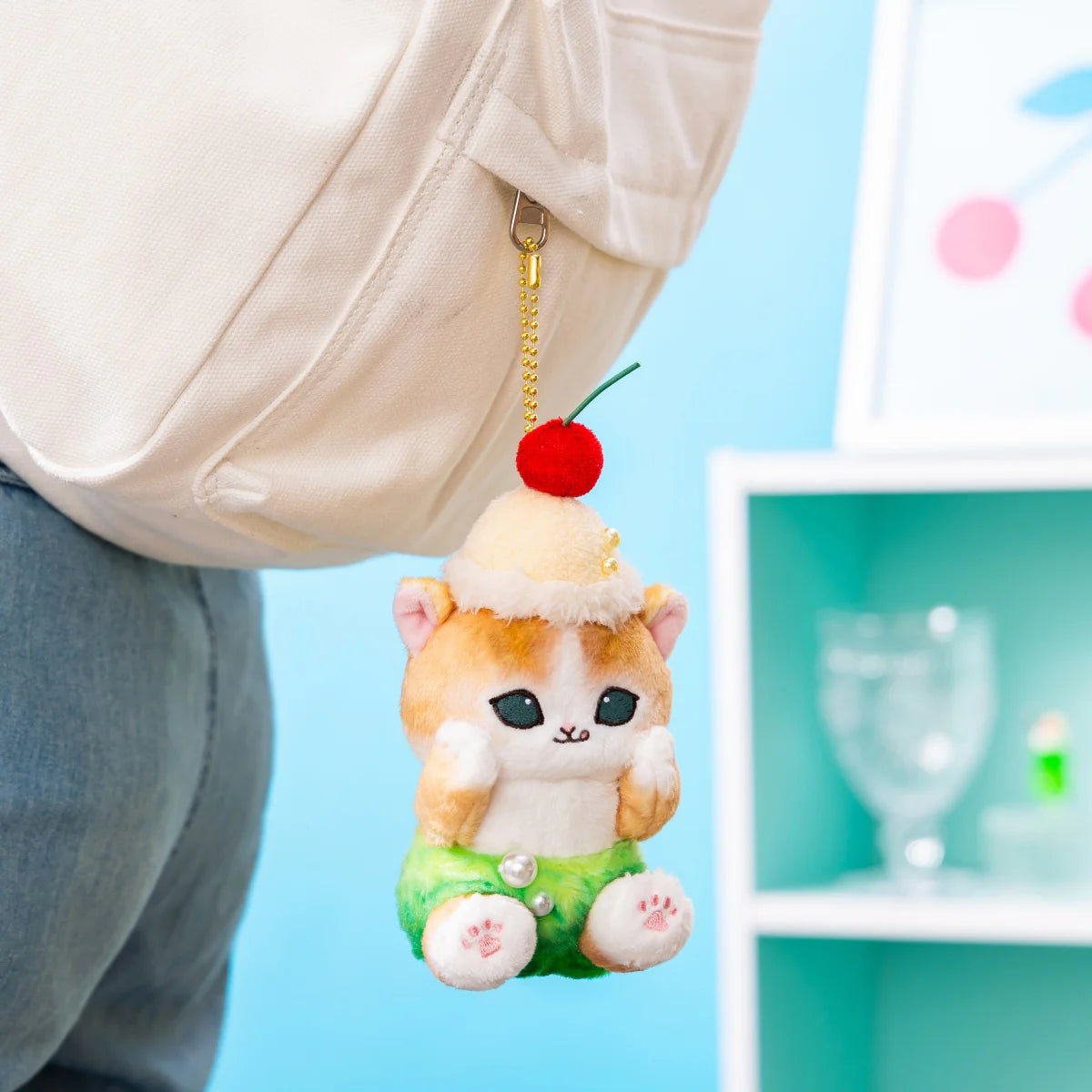 Mofusand | Mofusand Diner Mascot Keychain - Cream Soda Meow