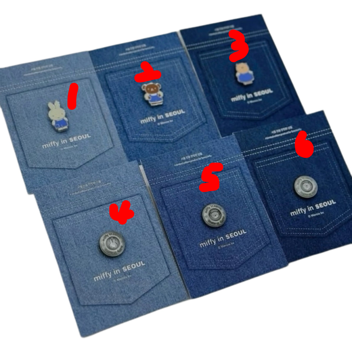 Miffy Korea | Miffy In Seoul Denim Edition Metal Badge