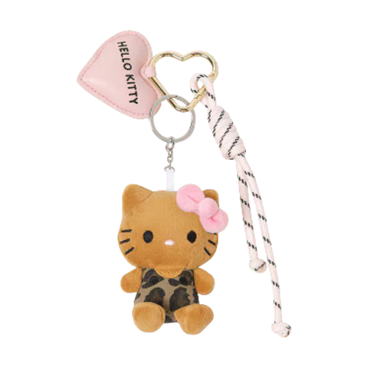 Sanrio | Elura X Hello Kitty Mascot Cord Charm - Pink Leopard (Tanned)